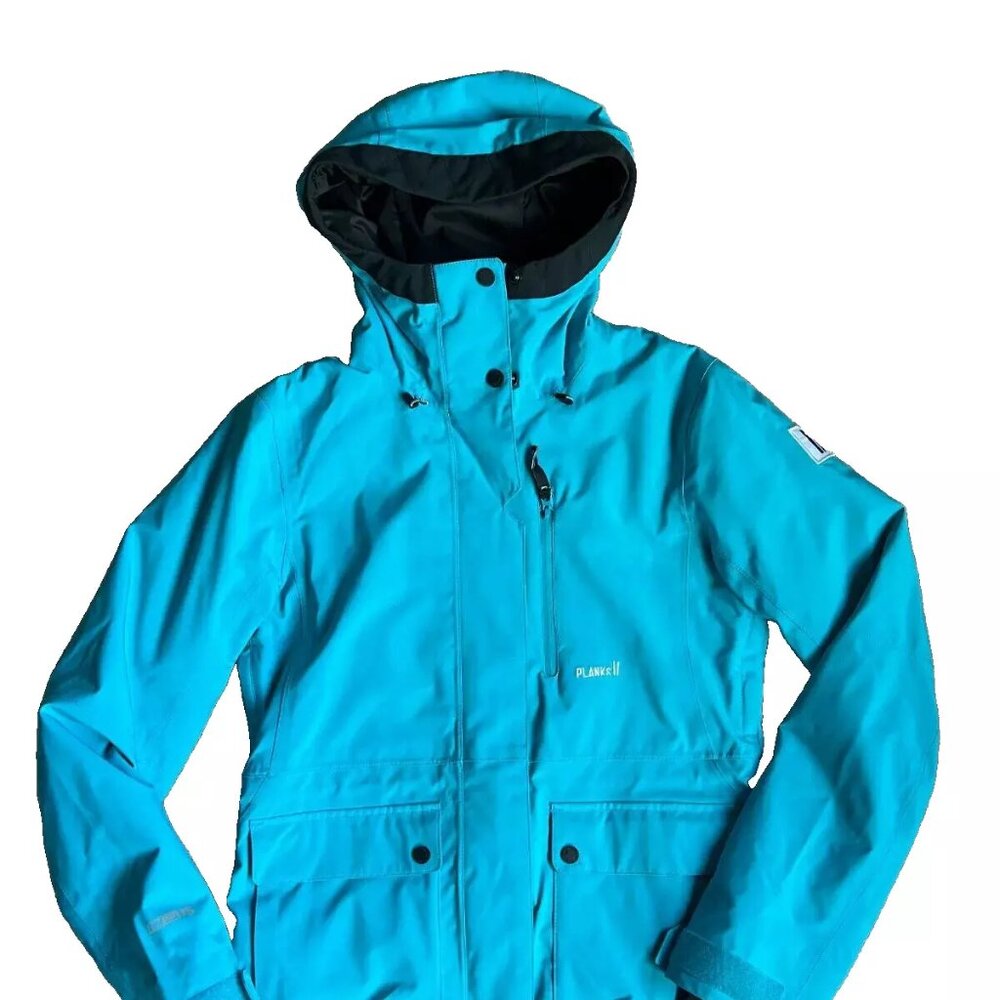 Lands End Kids Front Pockets Winter Jacket Blue Hooded Rain Proof Size US M10-12